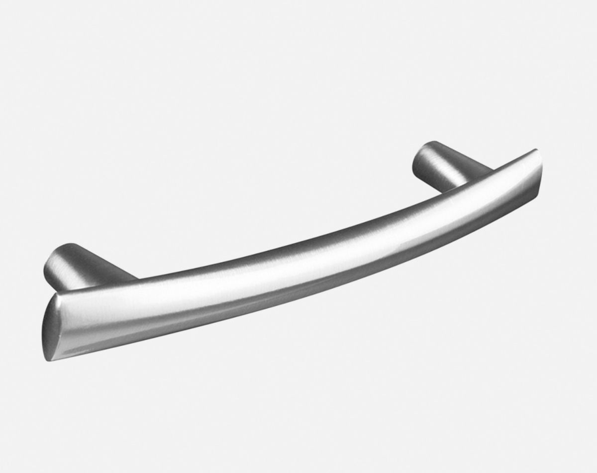 Bow T bar handle, brushed steel