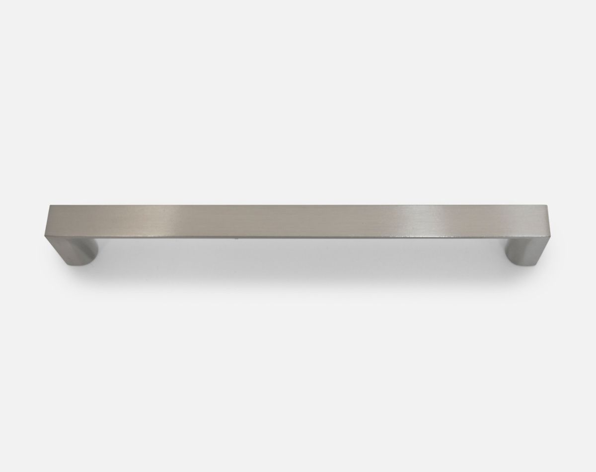 Half moon bar handle, brushed steel