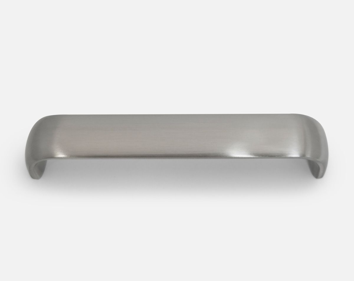 Wide D handle, brushed steel