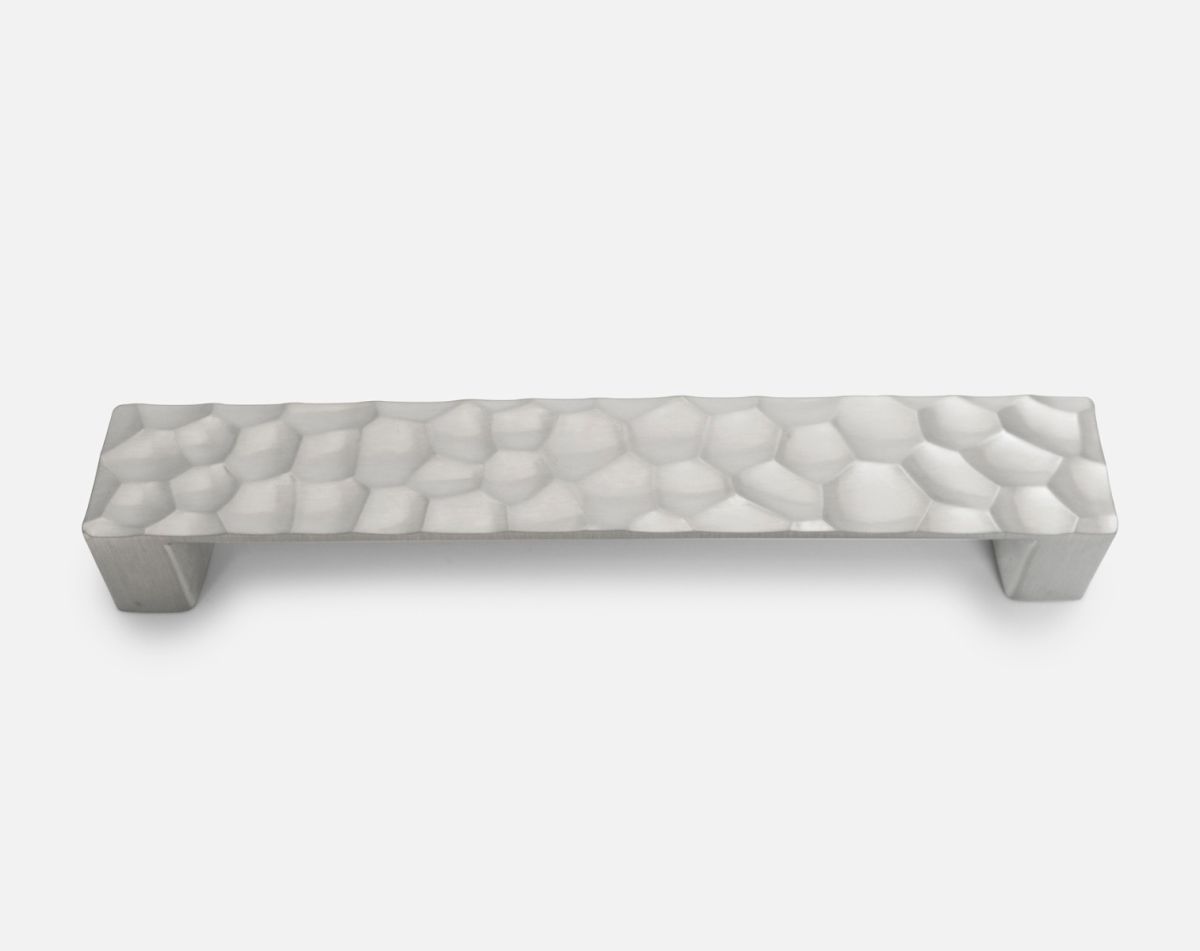 Honeycomb square bar handle, brushed steel