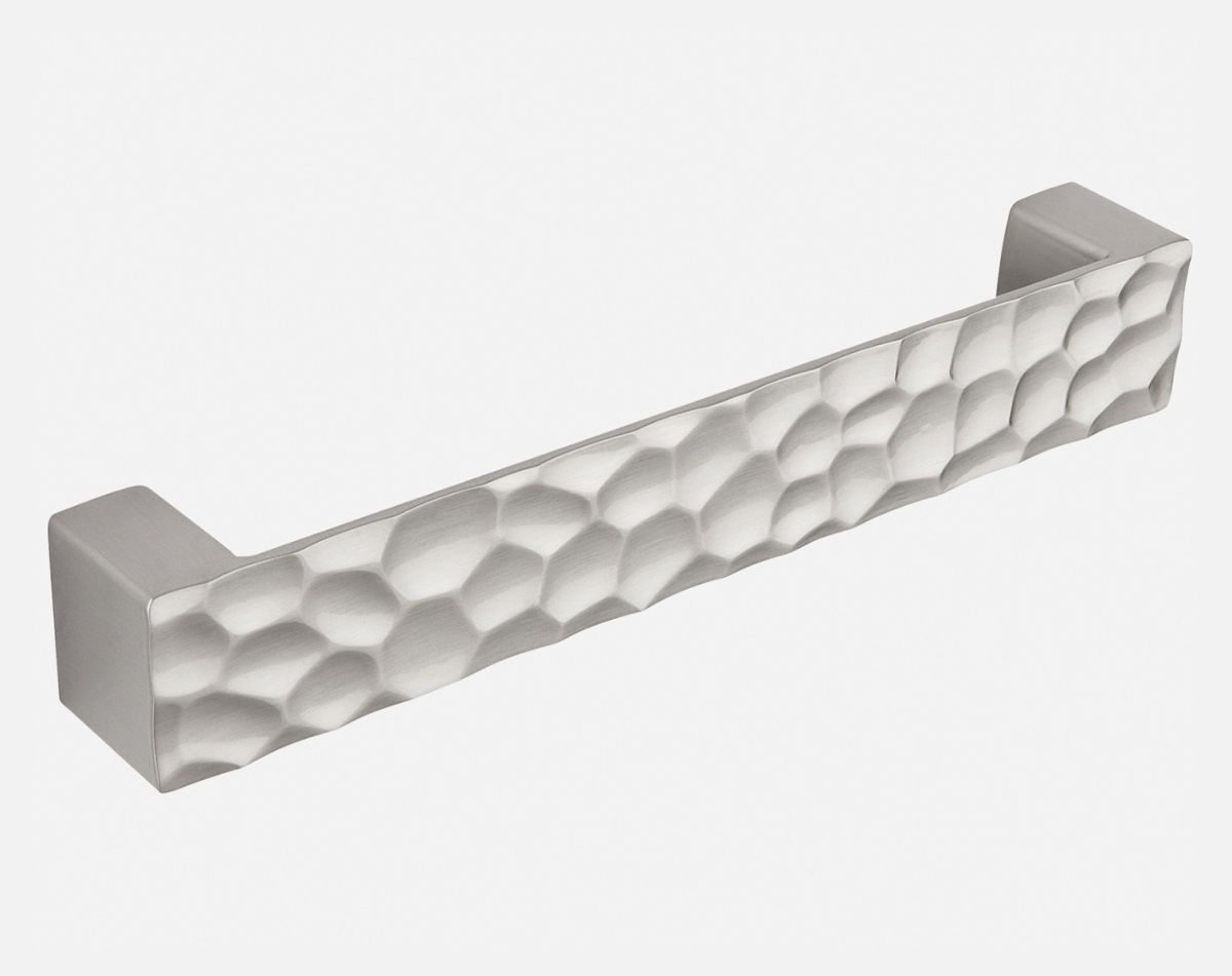Honeycomb square bar handle, brushed steel