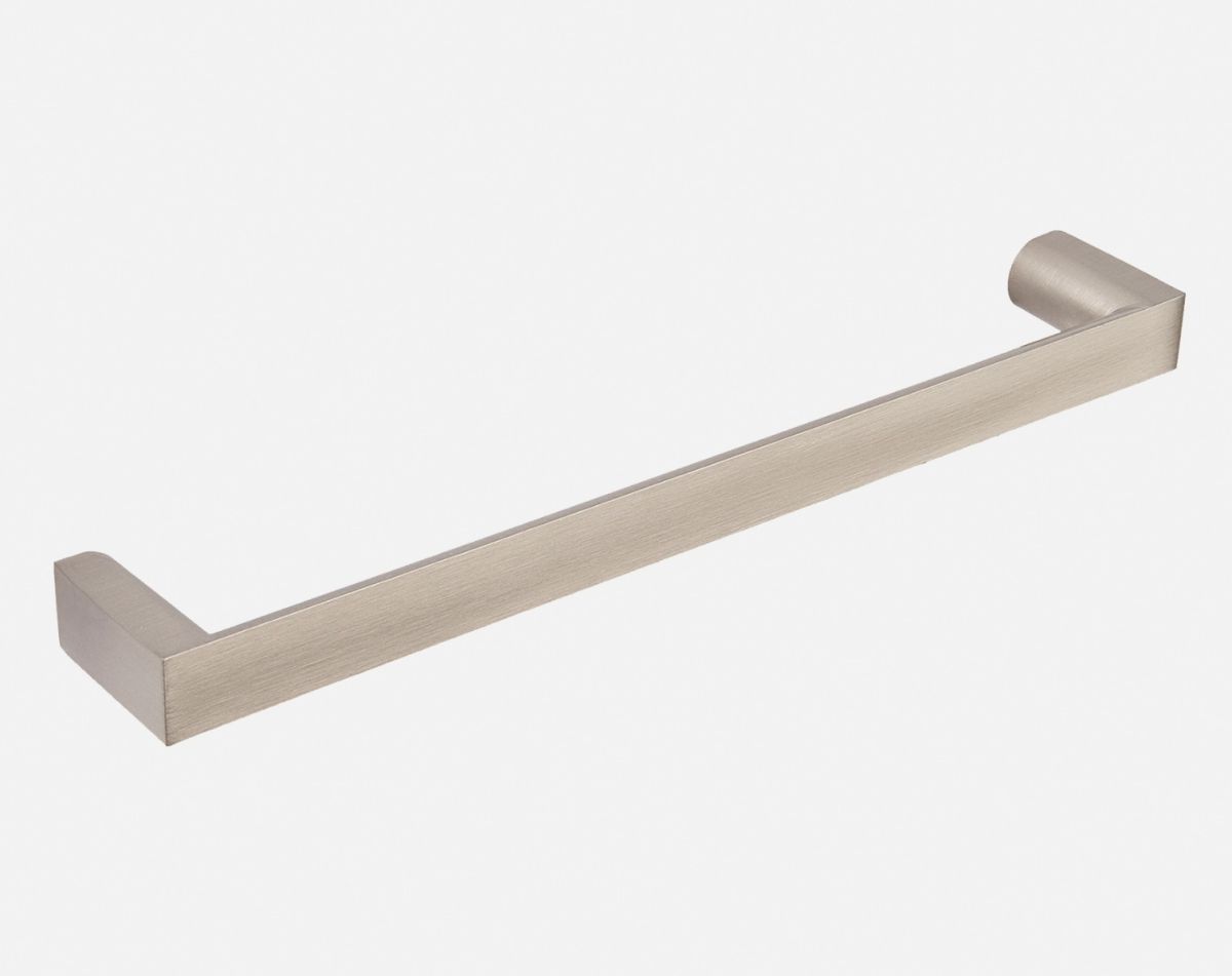 Half moon bar handle, brushed steel
